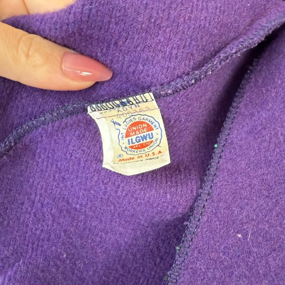 Vintage Purple Wool Coat - Picture 5 of 6